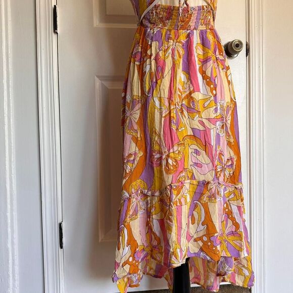 Jolie & Joy Women's Colorful Butterfly Smocked Dress Trippy Fairycore - Picture 3 of 6